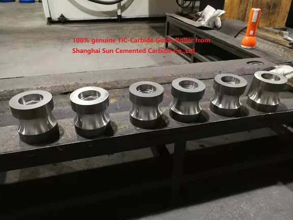 TiC carbide guide roller for wire rod mills